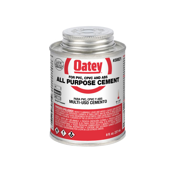 30821 8 oz. All-Purpose ABS, PVC and CPVC Clear Cement