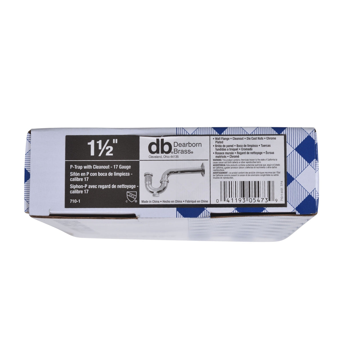 710-1 1-1/2 in. P-Trap w/ Cleanout - 17 Ga.