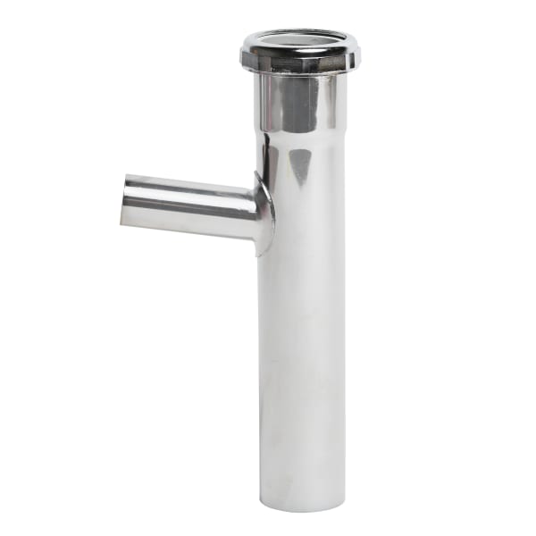 814ET-1 1-1/2" x 8" Branch Tailpiece, Hose & Clamp, Slip Joint Top - 20 Ga., 7/8" Branch (Nut Down)