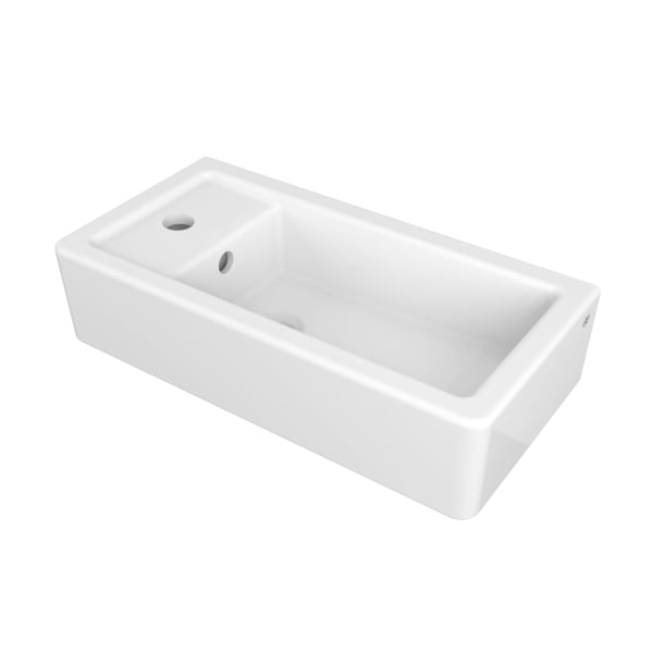 D20125100.415 Cossu® 20" Sink, 1-Hole with Left-Hand Drain in CANVAS WHITE