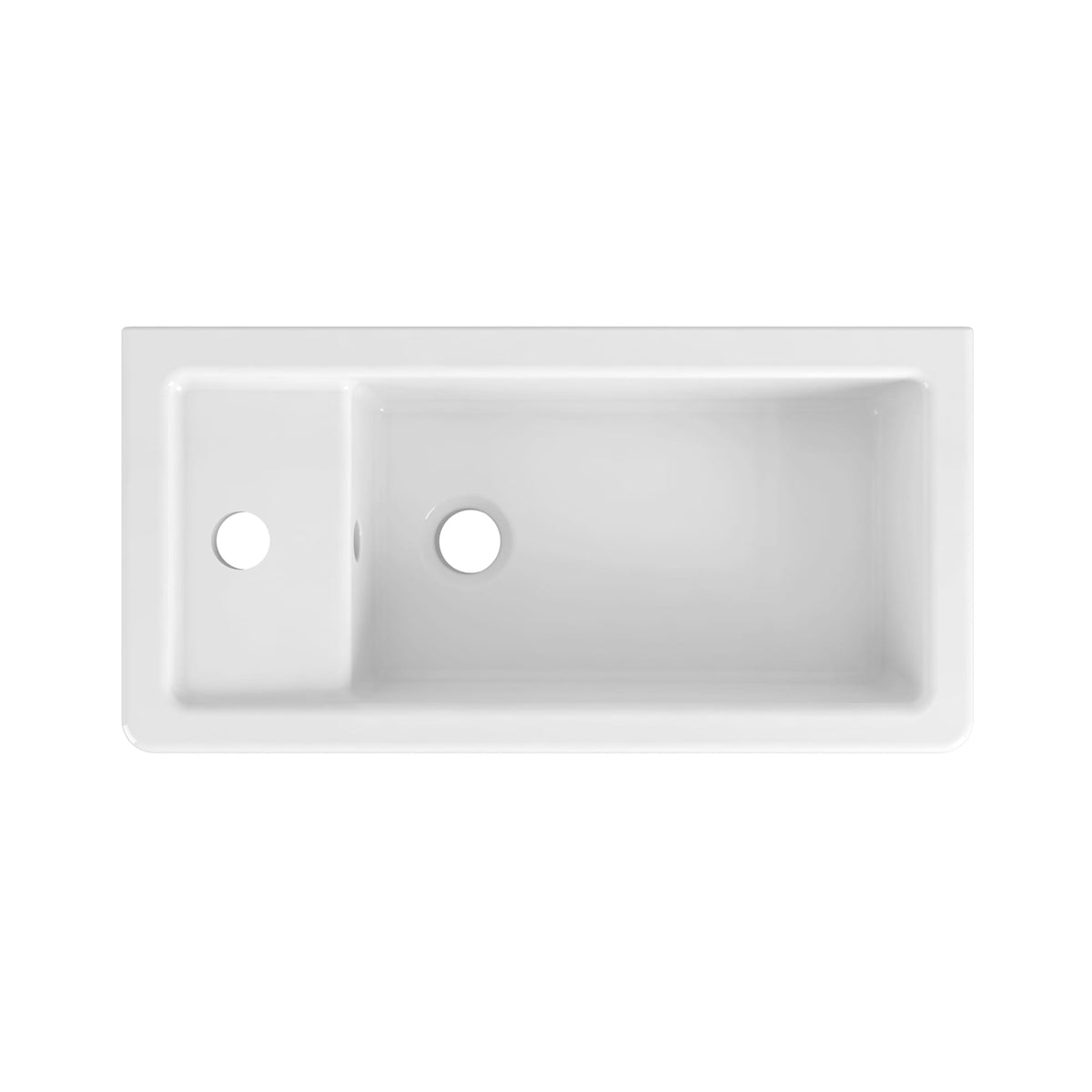 D20125100.415 Cossu® 20" Sink, 1-Hole with Left-Hand Drain in CANVAS WHITE