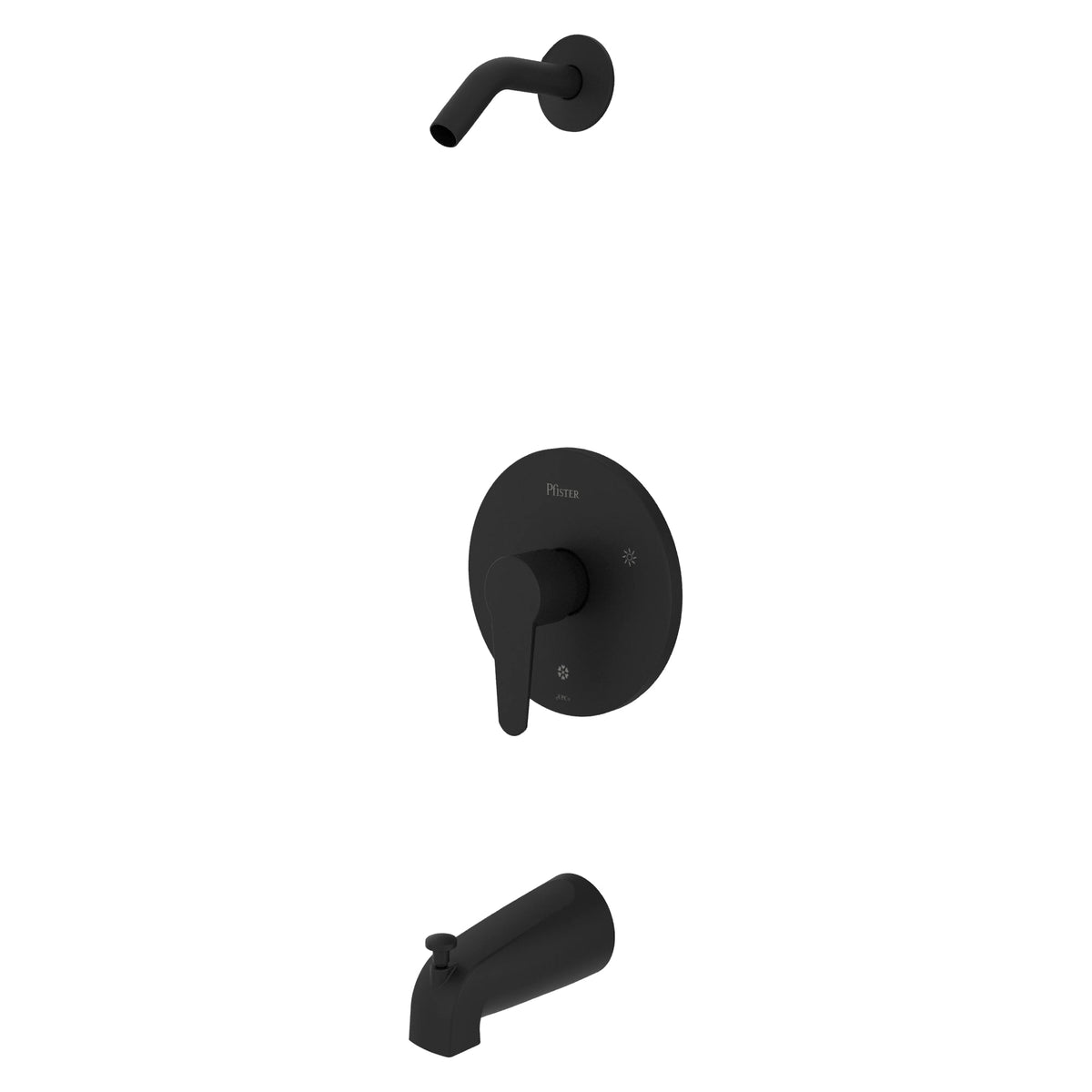 R89070B Pfirst Modern Single-Handle Tub & Shower Trim, Less Showerhead, Matte Black