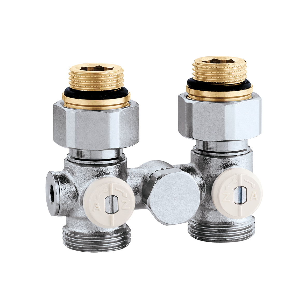 301241 Straight Isolation Valve for 1-Pipe Panel Radiator Systems, 1/2" Male Connection, 150 PSI