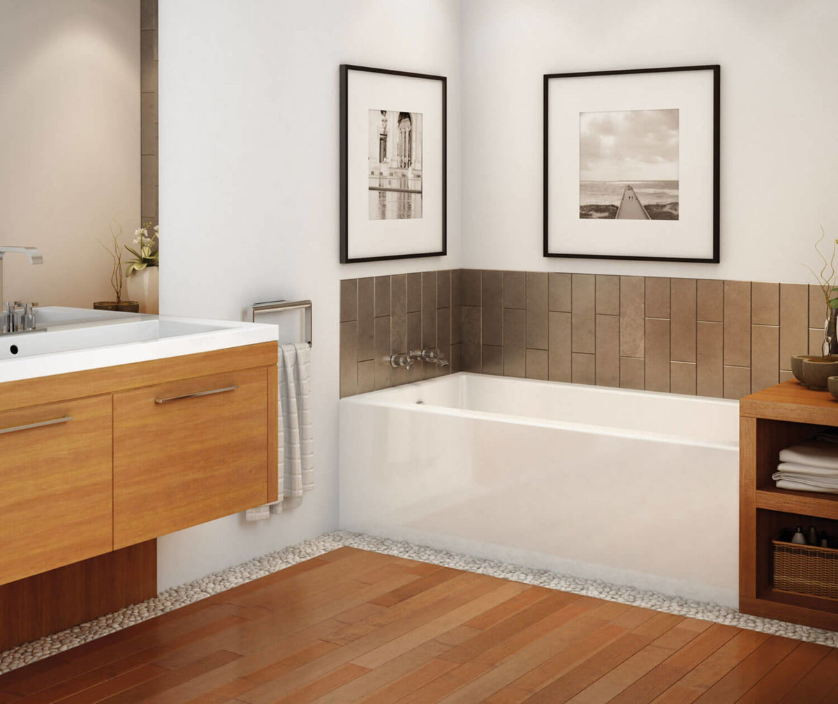 105704-000-001-101 Rubix 6032 AFR Acrylic Alcove Left-Hand Drain Bathtub in White