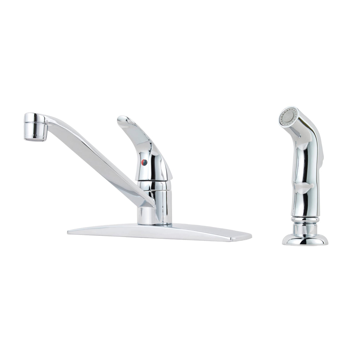 J134444C Pfirst Series Single-Handle Kitchen Faucet with Side Spray in Polished Chrome