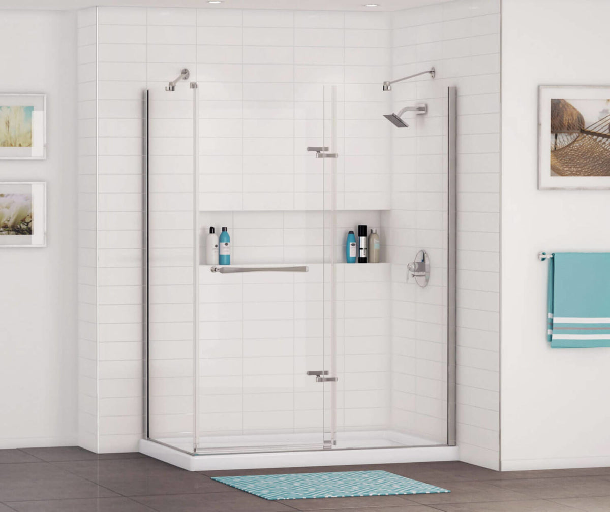 105594-000-001-002 Rectangular Base 6036 3 in. Acrylic Corner Left or Right Shower Base with Right-Hand Drain in White