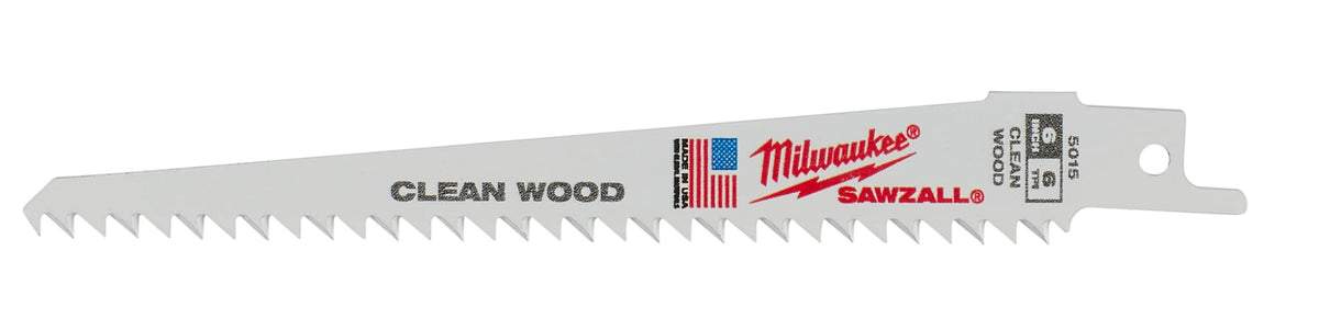 48-00-5015 6" 6 TPI Fleam Ground SAWZALL® Blade for Clean Wood (5 Pack)