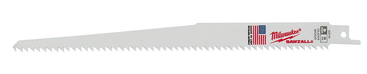 48-00-5016 9" 6 TPI Fleam Ground SAWZALL® Blade for Clean Wood (5 Pack)