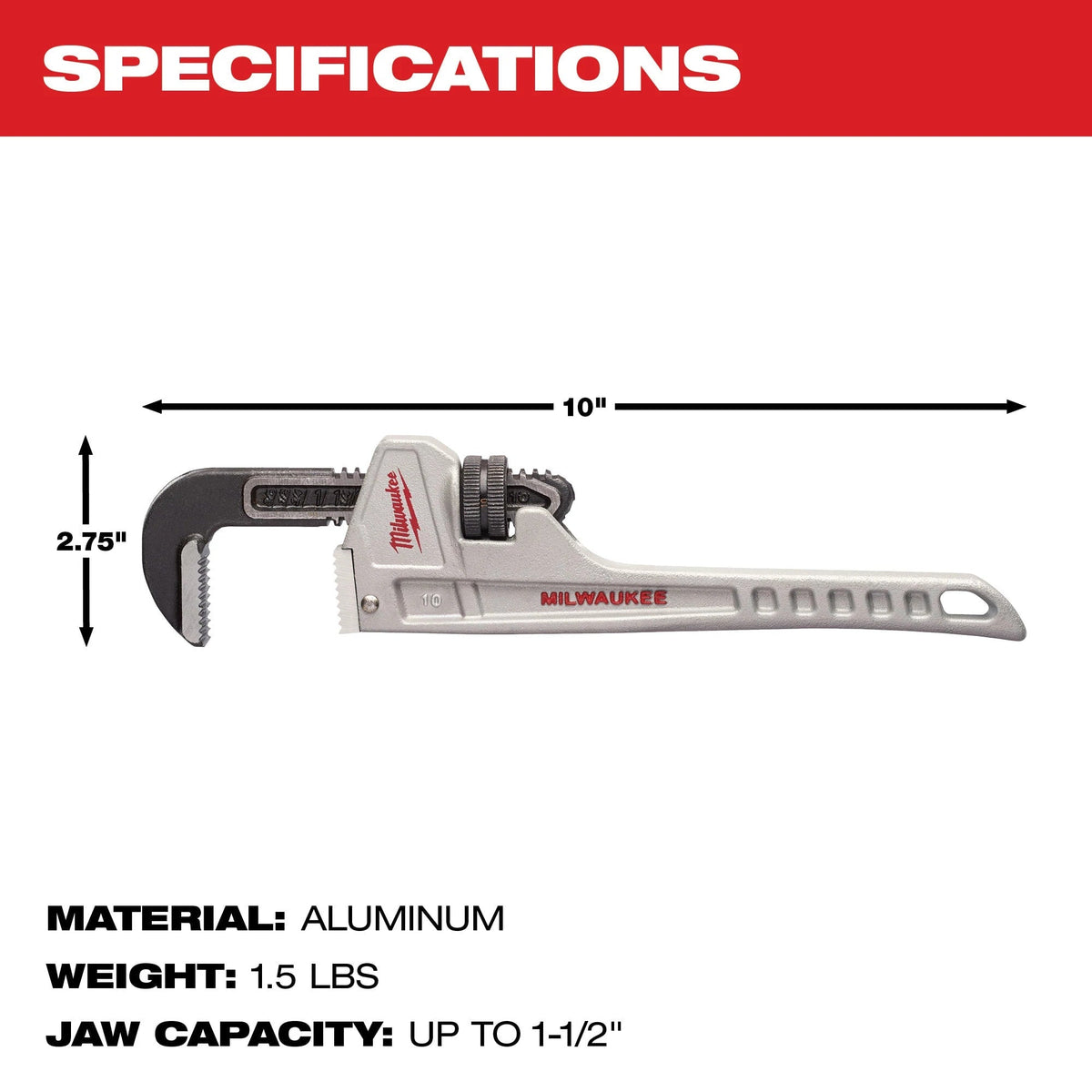 48-22-7210 10" Aluminum Pipe Wrench