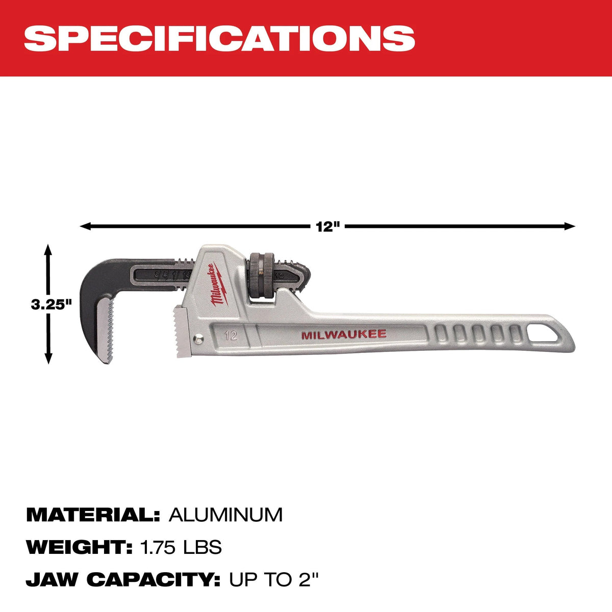 48-22-7212 12" Aluminum Pipe Wrench
