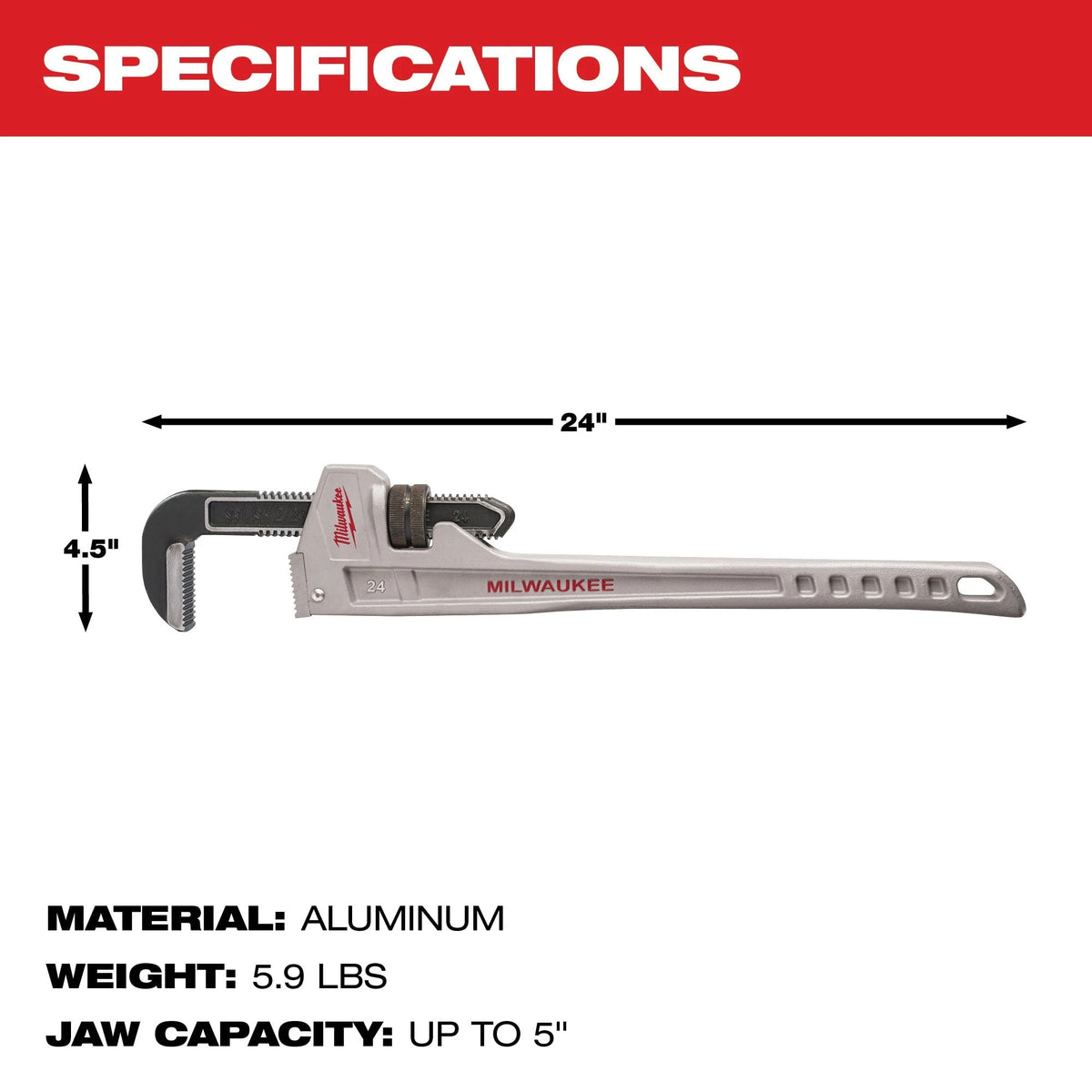 48-22-7224 24" Aluminum Pipe Wrench