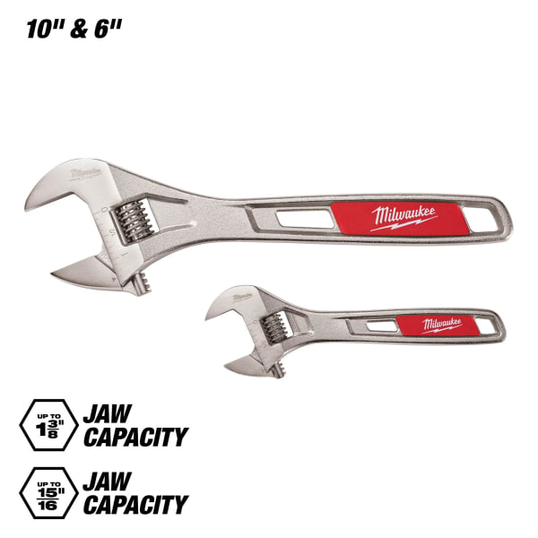 48-22-7400 2 Piece 6" & 10" Adjustable Wrench Set