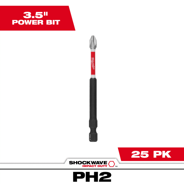 48-32-4791 SHOCKWAVE™ Impact Duty 3-1/2" Phillips #2 Power Bits Bulk 25 Pack