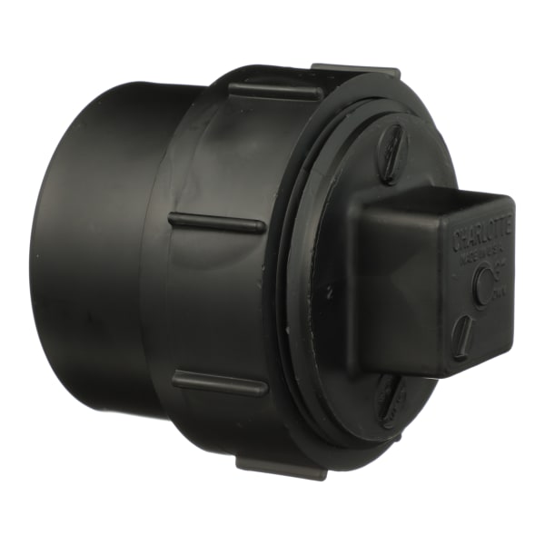 ABS-00105X-1000 3" ABS DWV Cleanout Adapter with Plug - Spigot x FPT
