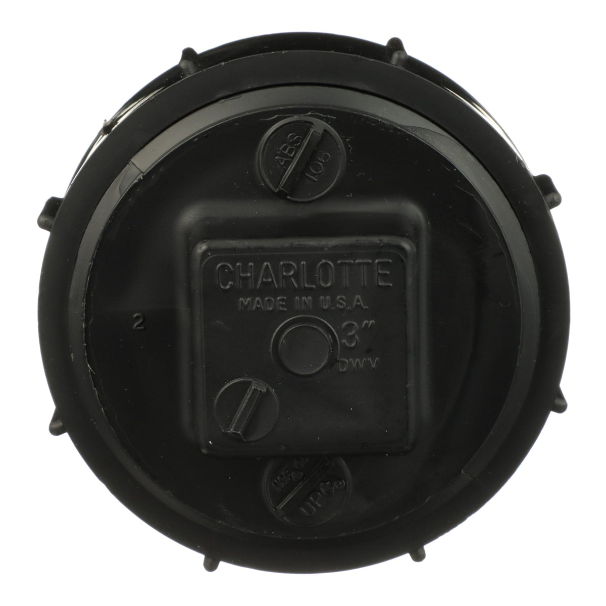 ABS-00105X-1000 3" ABS DWV Cleanout Adapter with Plug - Spigot x FPT