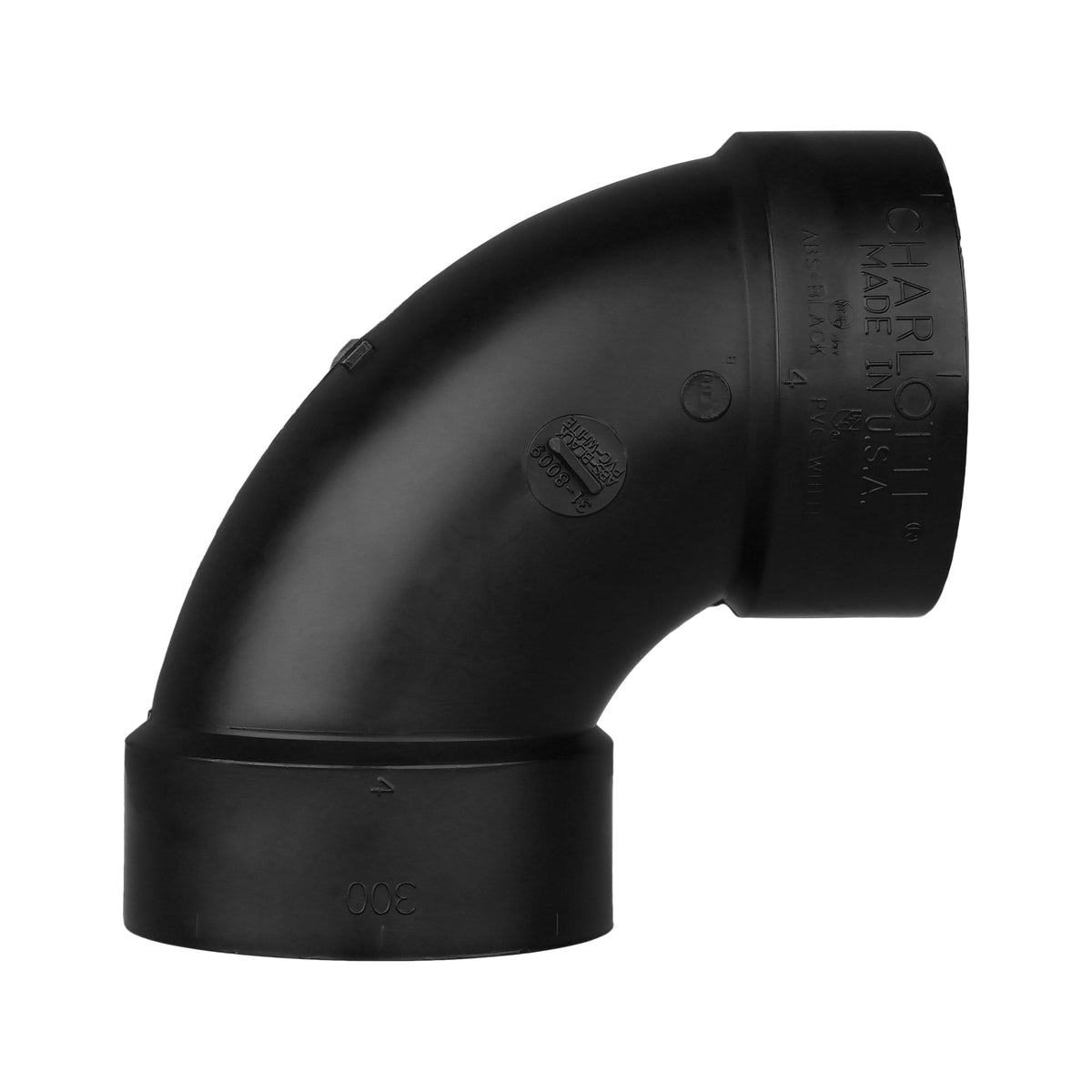 ABS-00300-1200 4" ABS DWV 90° Elbow - H x H