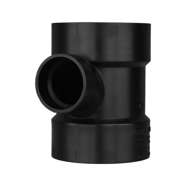 ABS-00401-1800 4" x 4" x 2" ABS DWV Sanitary Tee - All H