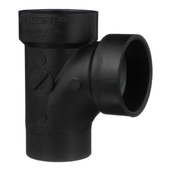 ABS-00403-0600 1-1/2" ABS DWV Street Sanitary Tee - Spigot x H x H