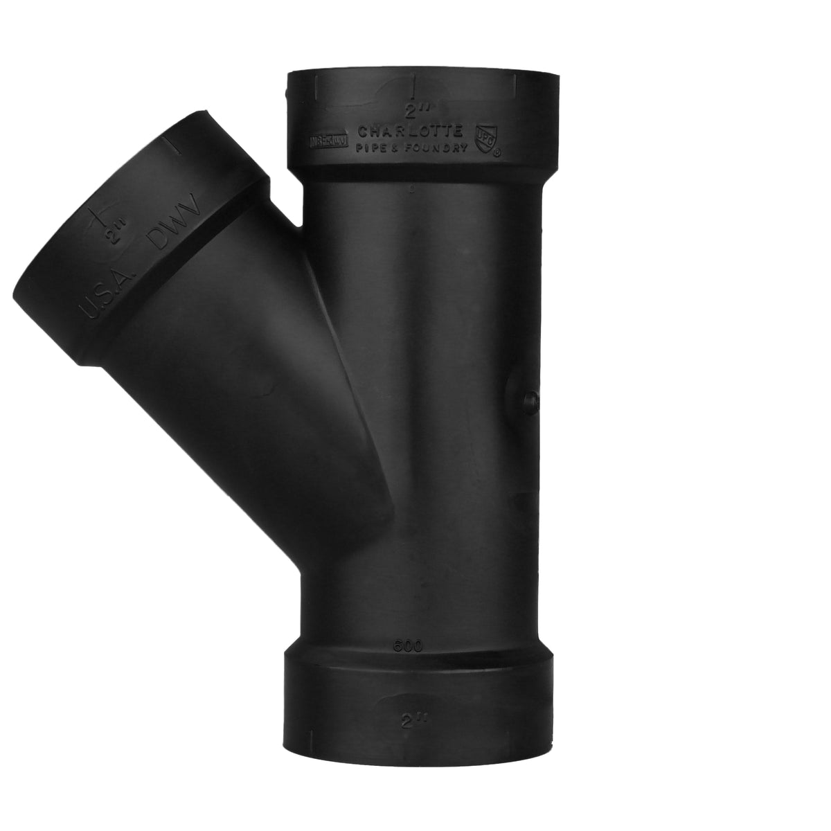 ABS-00600-0800 2" ABS DWV Wye - All H