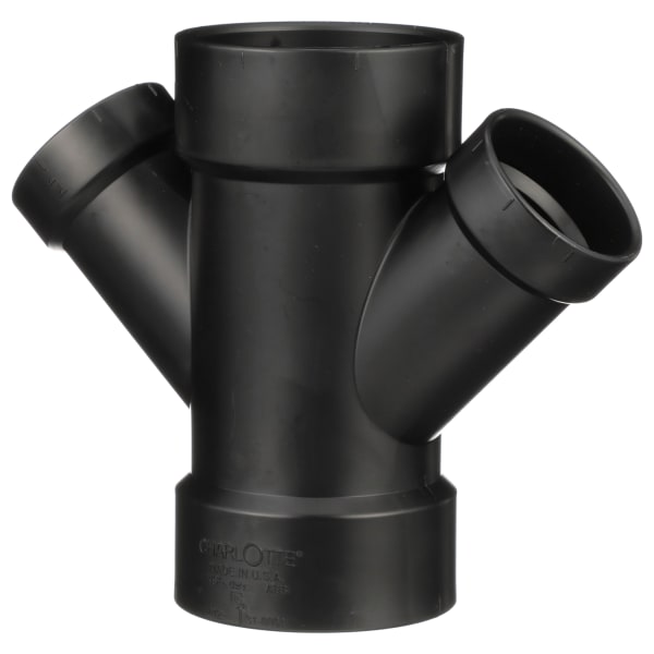 ABS-00612-1400 4" x 4" x 3" x 3" ABS DWV Double Wye - All H