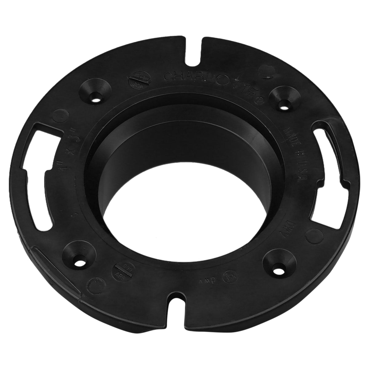 ABS-00800-0600 4" x 3" ABS DWV Closet Flange - Closet x H