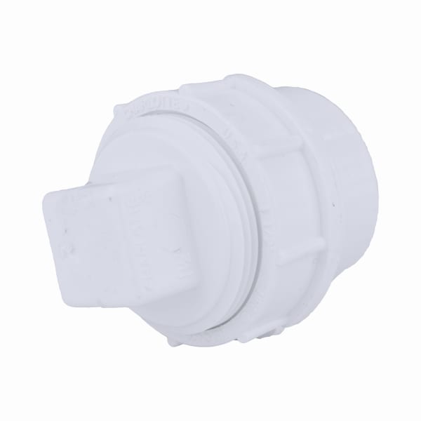 PVC-00105X-0600 1-1/2" PVC DWV Cleanout Adapter with Plug - Spigot x FPT