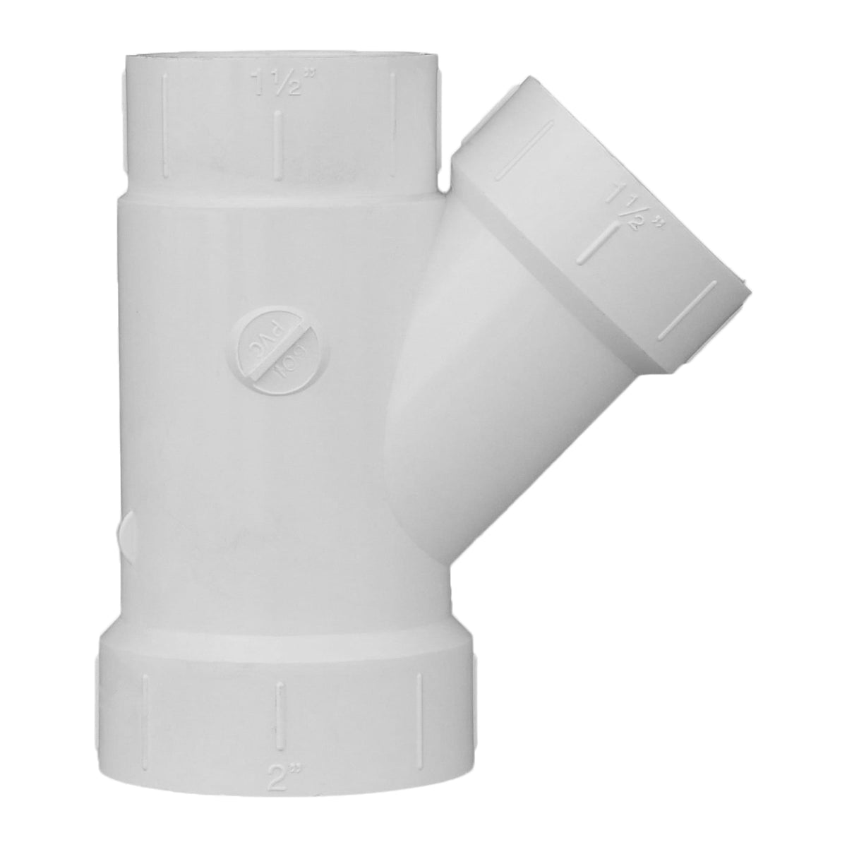 PVC-00601-0600 2" x 1-1/2" x 1-1/2" PVC DWV Wye - All H