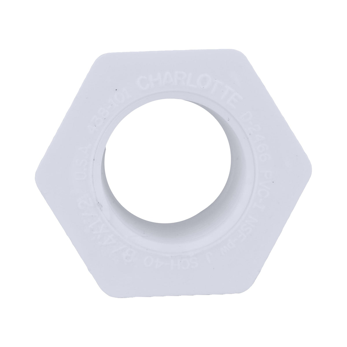 PVC-02108-0600 3/4" x 1/2" PVC SCH40 Bushing - Spigot x FPT