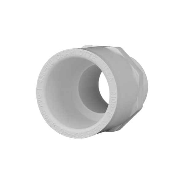 PVC-02109-1000 1" PVC SCH40 Male Adapter - Socket x MPT