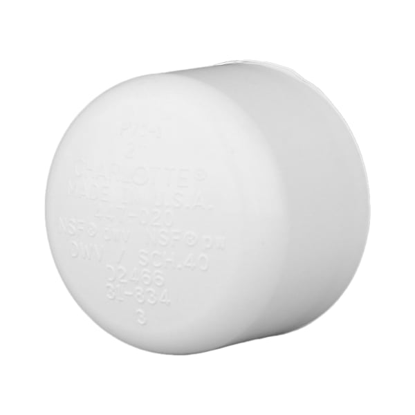 PVC-02116-1600 2" PVC SCH40 Cap - Socket