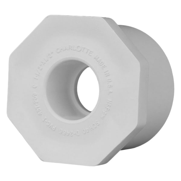 PVC-02107-1050 1-1/2" x 1/2" PVC SCH40 Bushing - Spigot x Socket