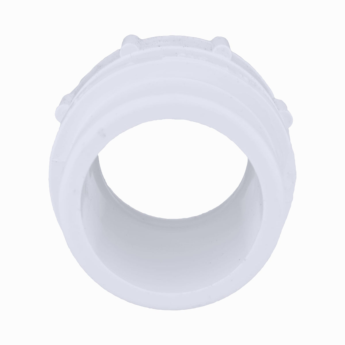 PVC-00103W-0800 1-1/2" PVC DWV Male Trap Adapter with Plastic Nut - Spigot x Tubular Slip
