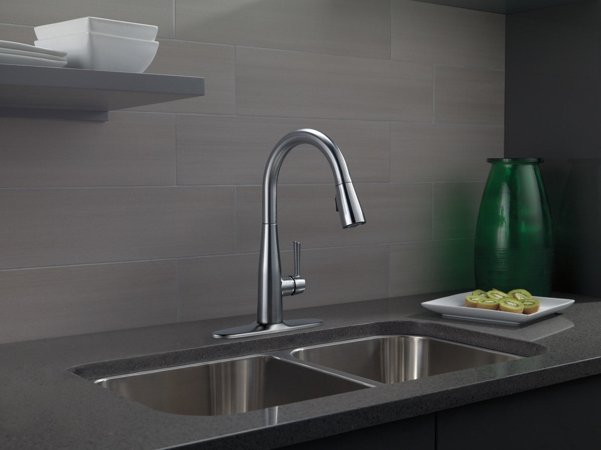 9113-AR-DST Essa® Single Handle Pull-Down Kitchen Faucet Arctic Stainless