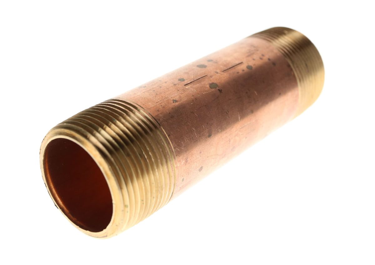 311-128 1-1/4" x 5" Red Brass Pipe Nipple