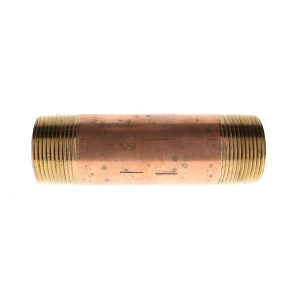 311-128 1-1/4" x 5" Red Brass Pipe Nipple