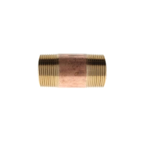 311-124 1-1/4" x 3" Red Brass Pipe Nipple