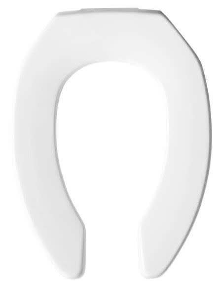2L2155T-000 MEDIC-AID® 14-1/2" x 18-9/16" x 3-5/16", White, Plastic, Elongated, Open Front, Heavy Duty Toilet Seat without Cover