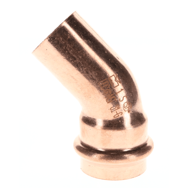 PF 03344 1" Copper Press Fittings - 45 Degree Street Elbow Ftg x P