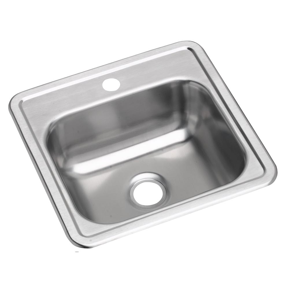 K115151 - Dayton (Drop-In Sink) Satin, Single Bowl Sinks300 Series Stainless Steel - 15" x 15" x 5-3/16"