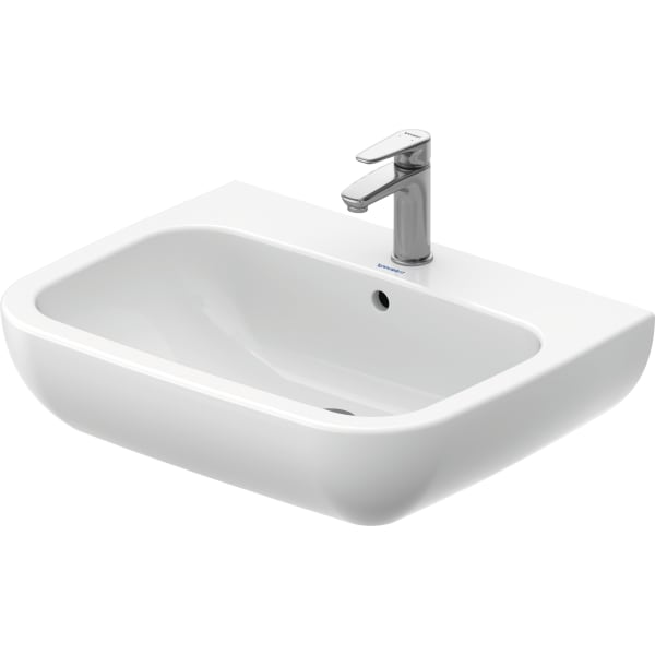 23106500002 D-Code 25 5/8" Rectangular Wall Mounted Sink in White with Single Faucet Hole and with Overflow