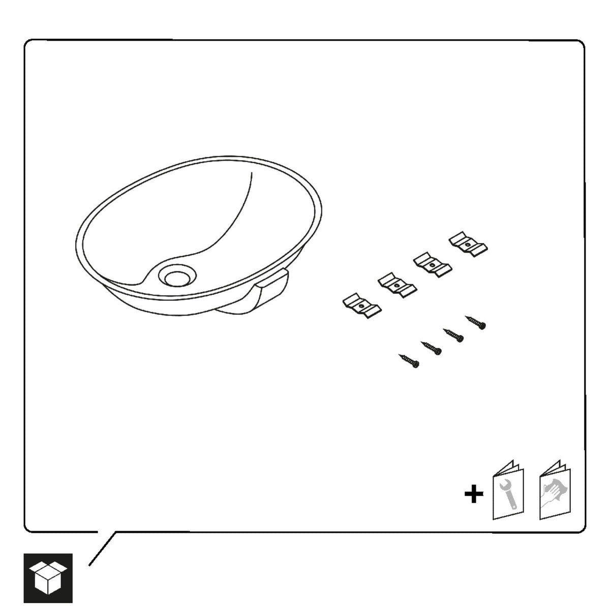 0481460000 Design Classics 18 1/8" Oval Undermount Sink in White with Overflow