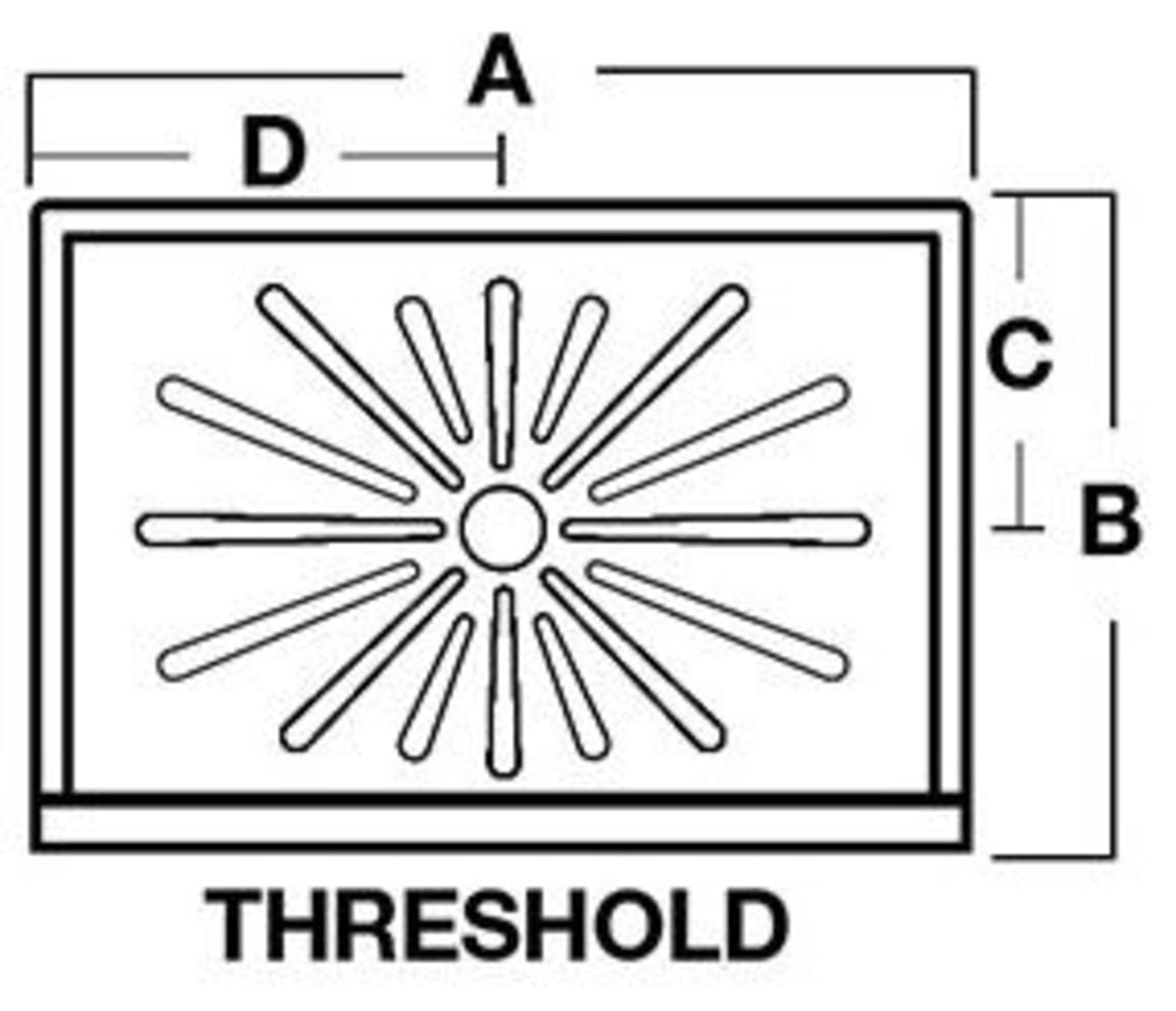 3448M DURABASE® (Shower Base) White, 1-Piece, Single Threshold, Rectangle (48" x 34" x 5-1/2")