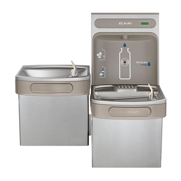 EZSTL8WSSK ezH2O Bottle Filling Station & Versatile Bi-Level ADA Cooler Non-Filtered Refrigerated Stainless