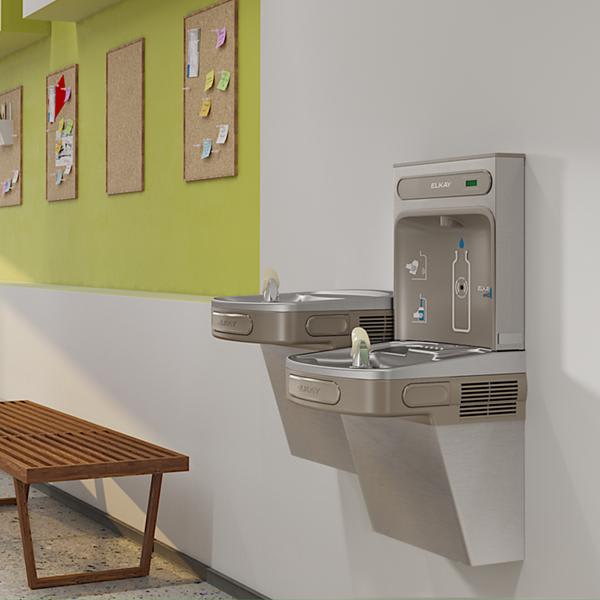 EZSTL8WSSK ezH2O Bottle Filling Station & Versatile Bi-Level ADA Cooler Non-Filtered Refrigerated Stainless