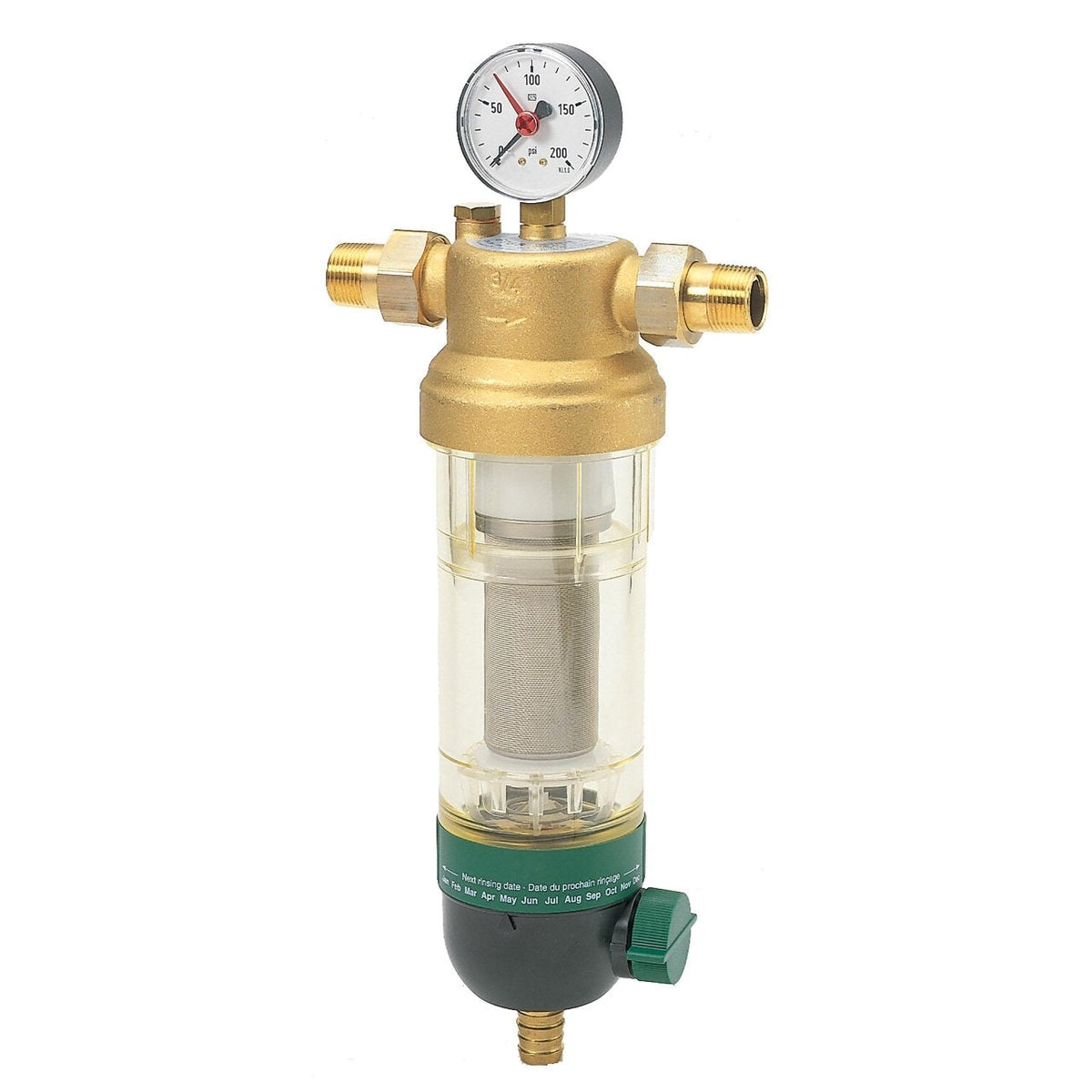 F76S1031 Water Filter, 1-1/4 in, 100 Micron, Sweat and Threaded MNPT Unions