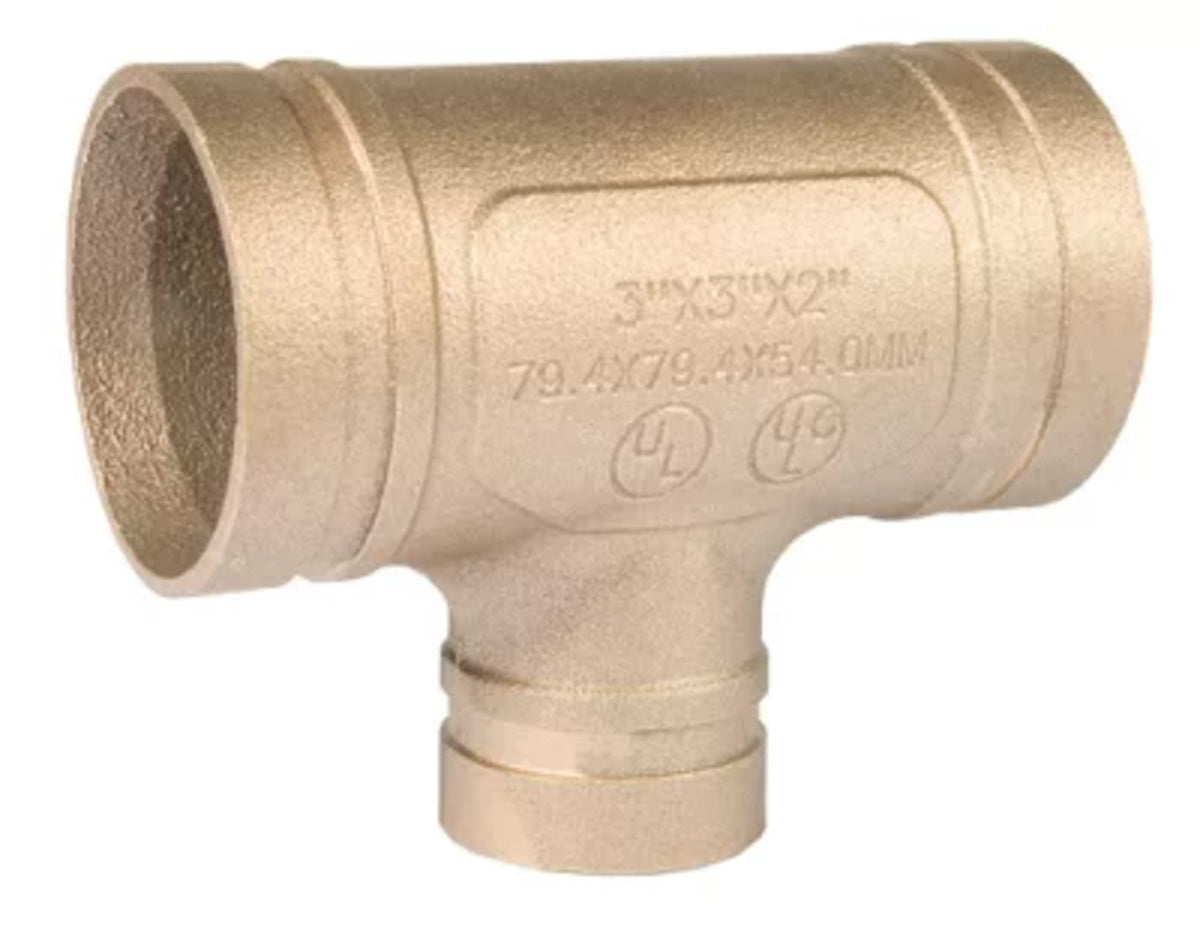 4" x 3" Tee (Reducing) - Copper - GR