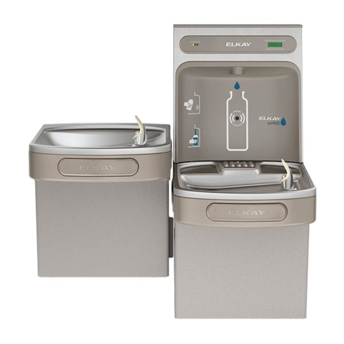 LZSTL8WSLK ezH2O Bottle Filling Station & Versatile Bi-Level ADA Cooler Filtered Refrigerated Light Gray