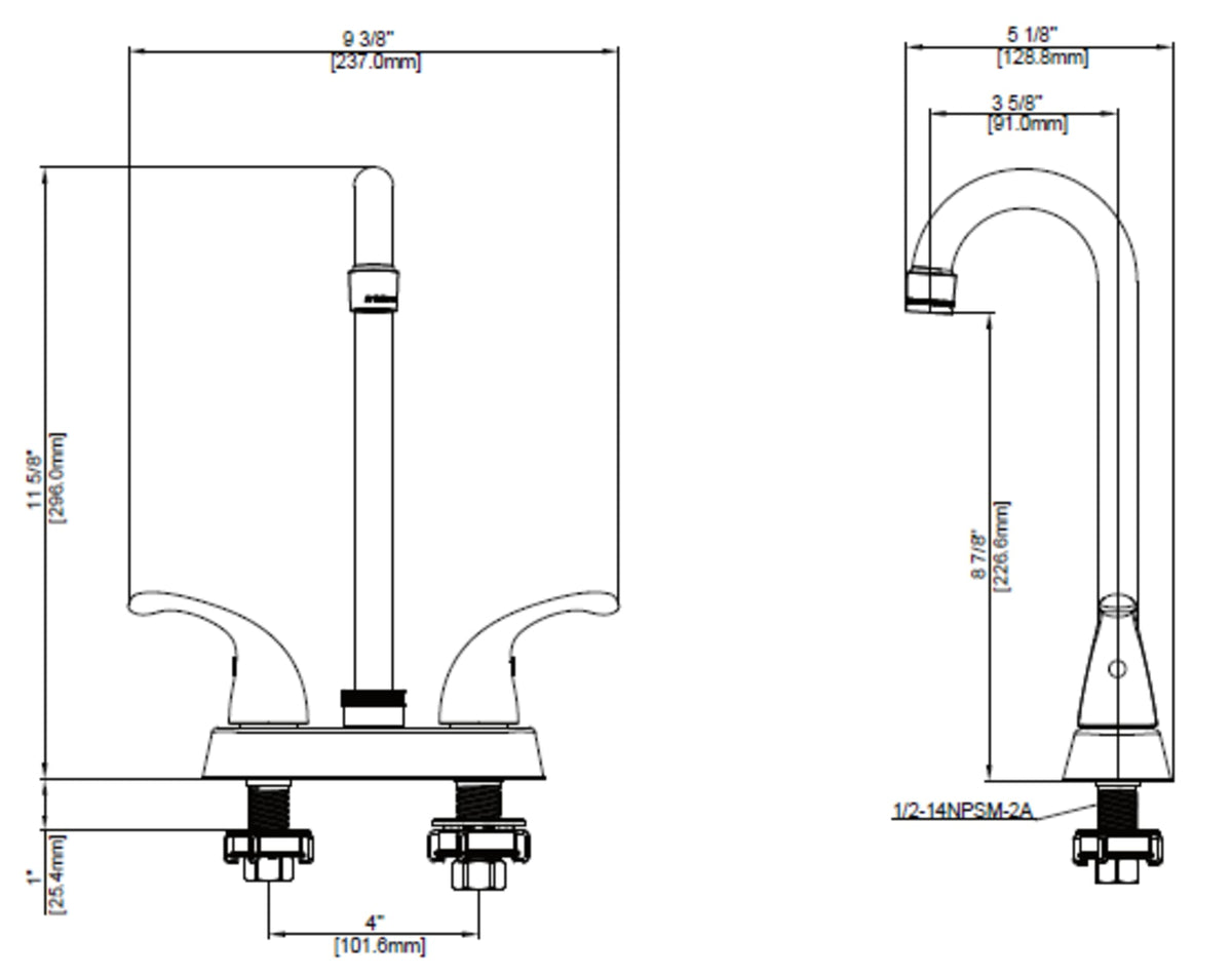 LV-320C Two Handle Bar Faucet - Chrome