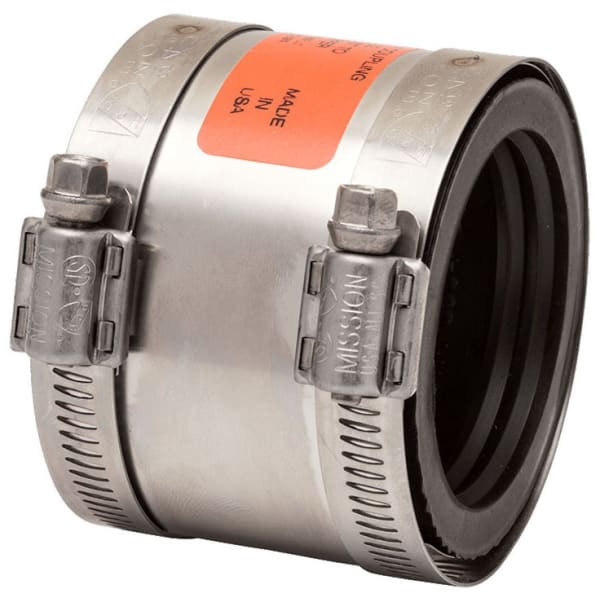 C-320 3" Cast Iron to 2" Cast Iron/Plastic/Steel Shielded Rubber Transition Coupling 0803528