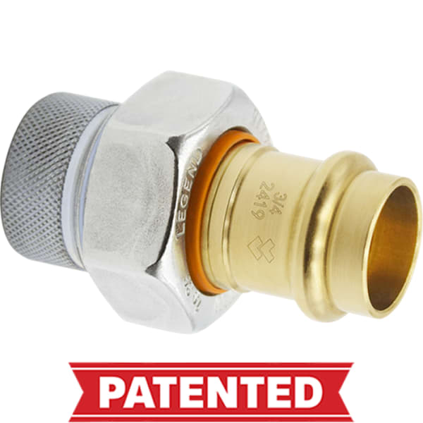 301-103PNL 1/2" - Press x FIP, LegendPress No Lead Forged Brass/Forged Steel FNPT Dielectric Union